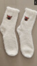 卡通小狗加绒保暖短袜秋冬款中筒袜子女冬加厚澳绒袜女士长袜 乳白色 小狗 1双 均码 实拍图