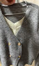 百图betu女装冬季新款毛衣假两件撞色领下摆开叉设计毛衣2410T34 灰色 S 实拍图