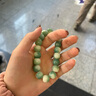 赢夫人（Mrs win）【赢夫人 】原生态菩提子手串男绕指柔阴皮菩提根渐变手链老型桶 浅绿飘花18颗/+绳DBZ 老桶型菩提根【11-12mm】 实拍图