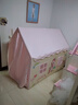 小斑鸠（little dove） 儿童帐篷室内游戏屋 大号男女孩公主房城堡玩具屋六一儿童节礼物 【加长165cm】实木 粉(不含垫)送彩灯彩旗云朵 实拍图