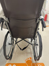 鱼跃(yuwell)手动轮椅车H059B老人半躺护理型带坐便椅餐板钢管可折叠 实拍图