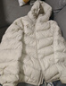 鸭鸭（YAYA）儿童轻薄羽绒服短款小童中大童连帽男女童2023秋冬洋气童装外套 米白色 140 实拍图