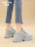 唐狮（TonLion）老爹鞋女鞋2025秋冬季厚底休闲鞋子女士增高运动小白鞋女 灰色 37 实拍图