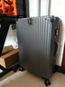 狄斯顿保罗  铝框行李箱男女新款拉杆箱万向轮拉杆箱大容量旅行箱登机密码箱 深灰色-加厚合金框【箱体可坐人】 28英寸 实拍图