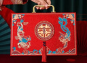 庆喜良缘彩礼盒结婚礼金箱8-20万订婚装钱盒子现金聘礼提亲定亲红色手提箱 实拍图