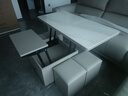 欧乐派 OLPAI多功能升降折叠茶几餐桌两用一体式家用小户型可移动创意客厅 120*60【冰川流沙+4储物凳】升级-奢石工艺+欧松 实拍图