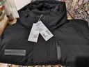 雪中飞秋冬新款时尚休闲舒适廓形男士“H”版型印花立领连帽羽绒服男 黑色|8056 L /175/96A 实拍图
