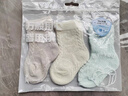 童泰（TONGTAI）婴儿袜子男女宝宝提花网眼中筒袜儿童无痕袜头宽口袜3双装 灰绿 3双 0-6月 实拍图