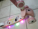 咔萌狮滑板车儿童1-3—6-12岁可折叠可坐可骑滑男宝女宝踏板滑滑溜溜车 【豪华款】太空粉+可折叠座椅+音乐灯光+闪光悍马轮 实拍图