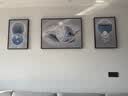 Sixpoetry 客厅装饰画现代简约沙发背景墙壁画轻奢三联晶瓷画大气高档挂画 富羽纳祥（铝合金外框） 晶瓷画左右40*60+中间80*60亮面 实拍图