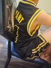 阿欧迩湖人篮球服套装男一套学生运动训练背心队服夏球衣定制印字儿童勇士篮球衣 湖R-紫色23号詹M斯 XXS(身高120-130) 实拍图