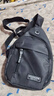 运动跑步包男休闲斜挎包手机包防泼水健身包女单肩包 黑色 实拍图