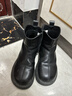 红蜻蜓儿童秋冬季女童鞋皮靴软底中大童棉鞋短靴马丁靴子Q54BM001黑色32 实拍图