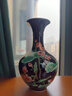 傲世景德镇陶瓷器新中式花瓶工艺品客厅摆件酒柜玄关茶室博古架装饰品 景泰蓝清荷鱼尾瓶+底座 实拍图