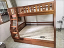 精冠胡桃木 实木儿童上下床双层床组合大人两层上下铺木床高低子母床 梯柜款 上铺宽160下铺宽180 实拍图