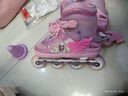 迪士尼（Disney）轮滑鞋儿童女闪光溜冰鞋女童男可调旱冰鞋滑冰鞋直排滑轮鞋套装 升级3D艾莎8闪+护具7件套+包+锁轮器 L （平时鞋码32-37码） 实拍图
