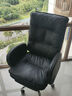 英斯迪尔（INSDEA）家用老板椅舒适久坐办公椅电脑椅可躺靠背椅书房书桌商务沙发座椅 黑色+脚踏-纳米皮【高弹海绵】 钢制脚 实拍图