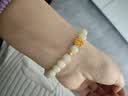 中国黄金莲花黄金手链女足金红玛瑙手串结婚纪念日礼物送女友老婆妈妈生日 京速达-足金莲花和田玉金珠手串 实拍图