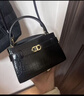 CHARLES&KEITH鳄鱼纹凯莉包手提斜挎婚包包女包生日情人节礼物CK2-50270880-1 Black黑色 S 实拍图