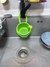 可挂式水槽沥水篮家用厨房水槽分离食物残渣过滤篮水果清洗滤水篮 绿色【一按即倒/不脏手】大号 实拍图