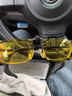 趣行上翻式夹片墨镜 夜用驾驶镜防远光灯炫目 骑行近视镜夹片 黄色 实拍图