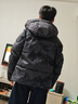 鸭鸭（YAYA）本命年羽绒服男女2025年冬季新款短款连帽时尚男士加厚保暖外套 黑青迷彩色 M (170) 【建议110-130斤】 实拍图
