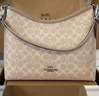 蔻驰（COACH）奥莱女士女包经典标志LAUREL 31号流浪包单肩包斜挎包腋下包礼物 SV/沙黄色/灰褐色 实拍图