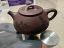 古悦堂 宜兴紫砂壶纯全手工名家家用紫泥刻绘石瓢壶茶壶茶具套装 刻绘一壶六杯 200ml 实拍图