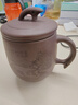 尊壶 紫砂杯茶杯手工茶具茶水分离水杯子商务办公倒把四件杯教师节礼 紫泥刻绘山水 实拍图