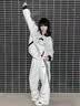 鹿王恋雪美式立领棒球服外套女春秋季2026年新款宽松百搭情侣休闲夹克上衣 3081浅灰色36 L 实拍图
