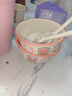 釉下彩可爱卡通碗碟套装家用高颜值陶瓷碗筷盘餐具 2碗2勺 4件套 实拍图