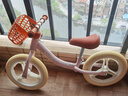 【全网爆款】儿童平衡车无脚踏自行车2-3-6岁小孩玩具礼物滑行车 14寸 粉色防扎橡胶轮+车筐 实拍图