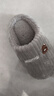 儿童棉拖鞋女童冬季2025新款男童防滑家用居家宝宝毛毛室内拖鞋 灰色 32/33码(适合脚长19cm) 实拍图