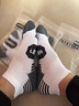 肌动马拉松专业跑步袜子秋冬中筒袜毛巾底运动袜男女羽毛球训练短袜子 白黑3双装 M码（40-44） 实拍图