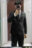 罗蒙（ROMON）西服套装男士小西装外套职业正装修身休闲伴郎服黑色5XL 实拍图