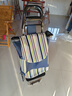 弘工买菜小拉车家用便携超市购物车老人爬楼轻便可折叠拖车青色条纹款 实拍图