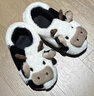 细细条（XIXITIAO）情侣可爱小奶牛棉拖鞋秋冬季男女士居家亲子保暖毛毛拖鞋 全包跟款白色 42-43（适合41-42的脚） 实拍图