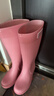 雨鞋女款成人高筒雨靴防滑水鞋长筒防水防臭加绒水靴 粉色 M （37-38） 24CM 实拍图