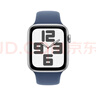 Apple/苹果 Watch SE 智能手表GPS款44毫米银色铝金属表壳丹宁色运动型表带M/L MXFC3CH/B 实拍图