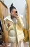 美力城【檀健次同款】羽绒服女士新款可调节收腰保暖防风鹅绒服外套019 极光白 XS 实拍图