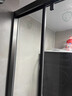 东鹏（DONGPENG）淋浴房三联动推拉门一字形卫生间隔断干湿分离玻璃浴室隔断沐浴房 枪灰缓冲1.4-1.49/2米高|极窄 升级1.0壁厚不锈钢+2cm极窄边框 实拍图