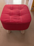 蔓斯菲尔小凳子家用矮凳布艺矮凳子搁脚凳软包实木腿小孩坐墩客厅沙发凳 红色26cm高可拆洗+实木框架 透气面料 实木凳腿 实拍图