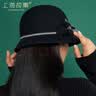 上海故事纯羊毛帽子女秋冬保暖毛呢礼帽长短檐渔夫帽双色花送女友 实拍图