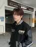 NEW OR MODE美式高街刺绣棒球服外套男士春季新款潮牌宽松休闲情侣夹克衫上衣 黑色【高品质】 XL 【建议125-145斤】 实拍图