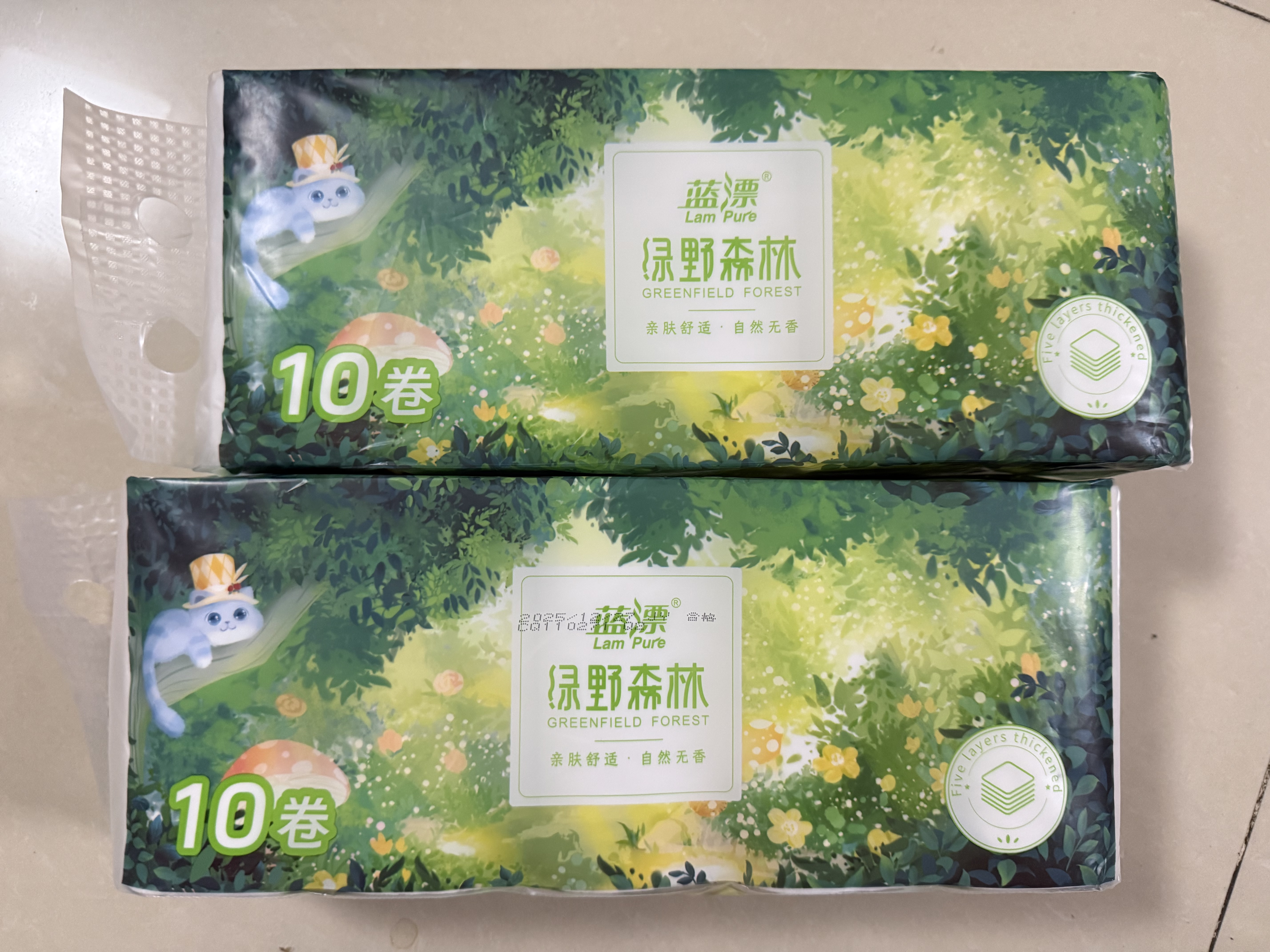 蓝漂无芯卷纸5层80克*20卷扁卷纸卫生纸巾纸卷厕纸批发源头直发包邮 实拍图