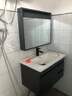 恋派浴室柜 陶瓷一体盆卫生间洗脸盆柜组合悬挂式洗漱台智能洗手盆柜 普通镜柜】珠光灰+陶瓷盆 80cm 实拍图