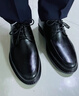 京甄良工男士商务正装吸湿透气防滑耐磨柔软真牛皮皮鞋 黑色二层牛皮 42 实拍图
