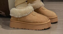 回力女鞋雪地靴女冬季皮毛一体短筒靴保暖加绒棉鞋女 1013  米色 37  实拍图