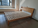 源氏木语全实木床北欧风小户型卧室家具橡木床现代简约主卧1.5m1.8m双人床 原木色低铺夜光床斜靠版【橡木】 1800mm*2000mm  框架结构 实拍图