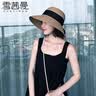 雪茜曼（XUEXIMAN）草帽女ins款夏季可折叠沙滩帽遮脸遮阳帽蝴蝶结渔夫帽太阳帽盆帽 实拍图